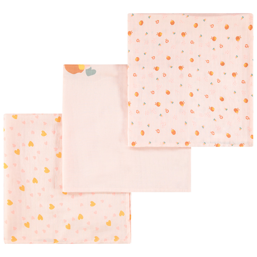 Lot de 3 langes pour bébé fille 