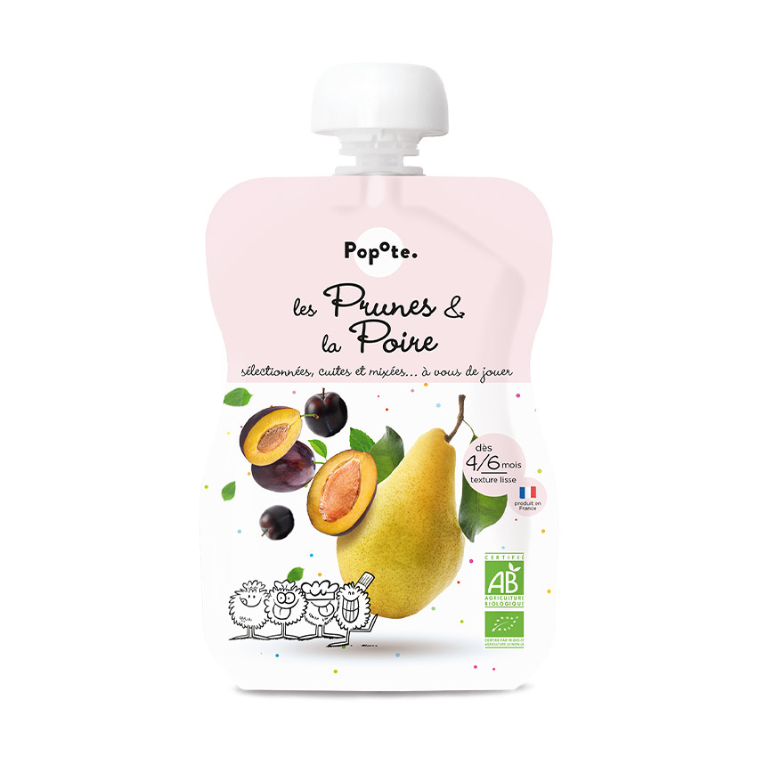 Gourde aux prunes et à la poire 120g 