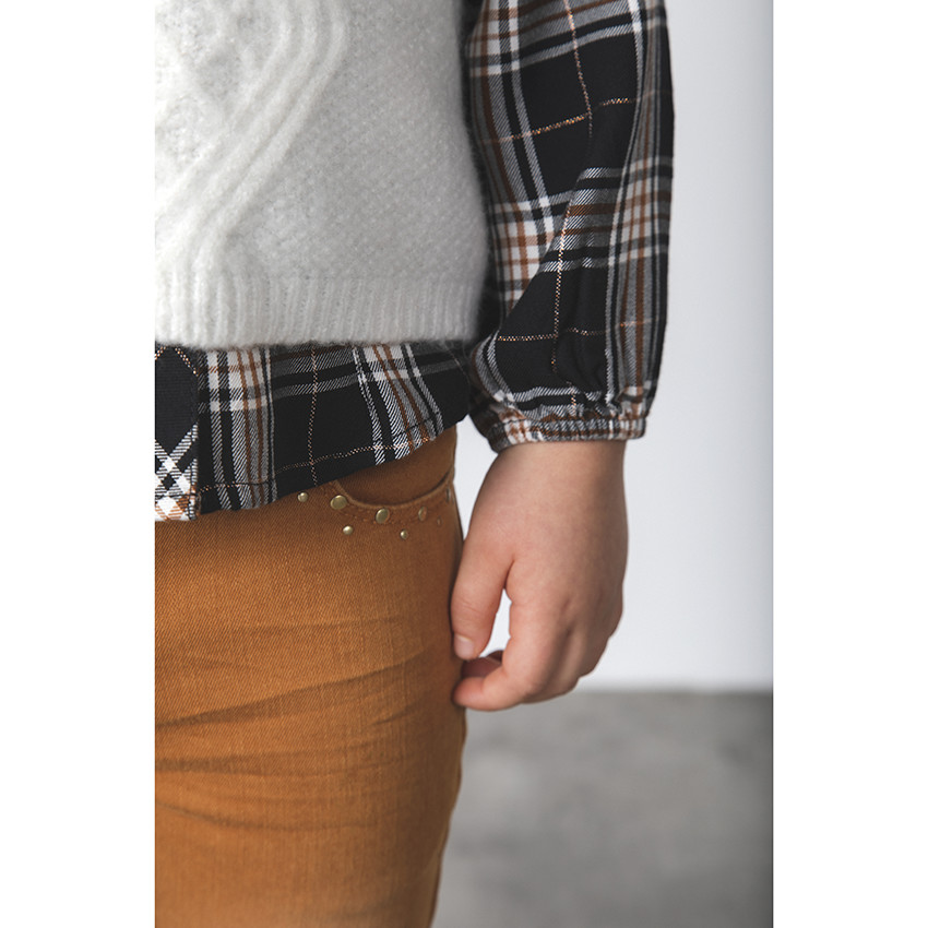 Jean effet délavé à rivets fantaisie pour enfant fille 