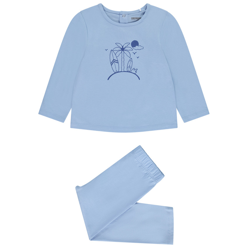 Set pyjama en jersey uni print fantaisie pour bébé garçon