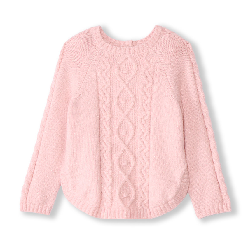 Pull poncho en tricot uni pour bébé fille