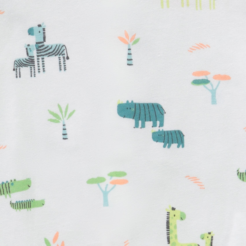 Ensemble 2 pièces salopette courte + t-shirt imprimé pour bébé garçon 