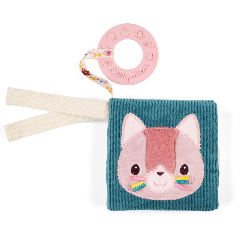 Livre imagier avec anneau de dentition Jeanne le chat 6M+ 