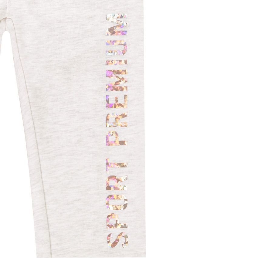 Pantalon de jogging en molleton à texte iridescent pour enfant fille 