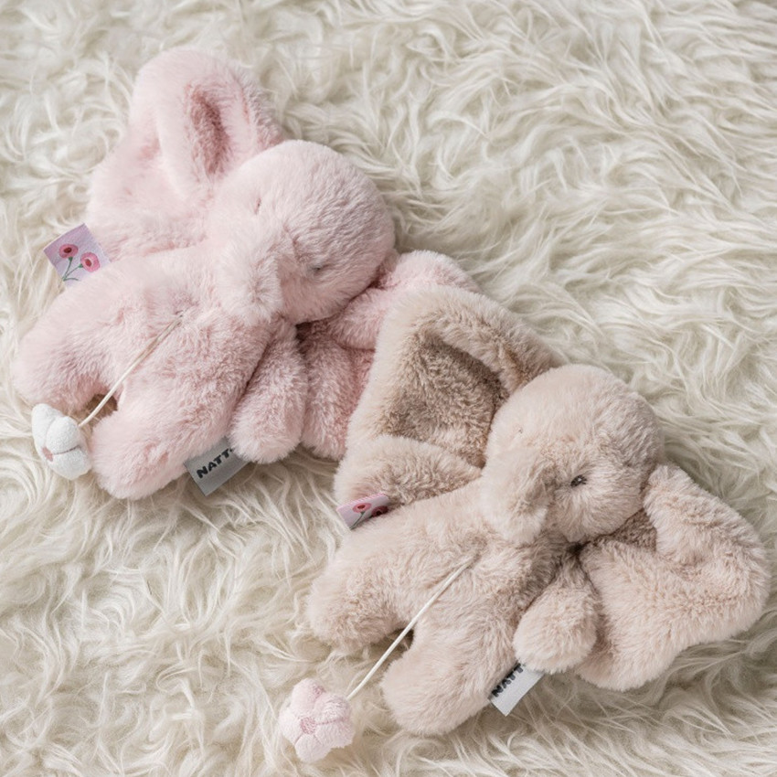 Mini peluche musicale éléphant - Fanfan - Sable - 20 cm 