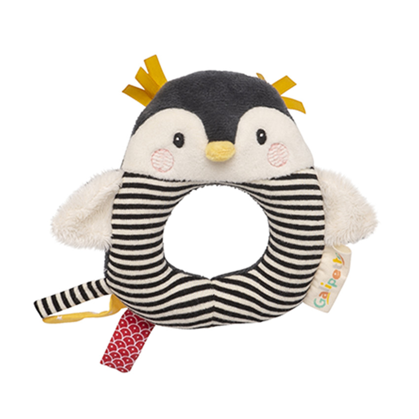 Hochet Pingouin avec anneau - Les Nanouks 