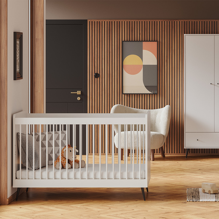 Lit bébé évolutif 70 x 140 cm Blanca blanc 