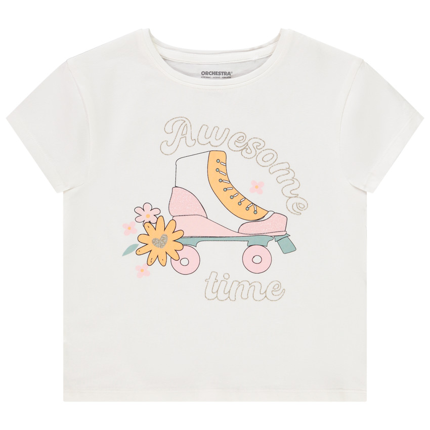 T-shirt manches courtes print roller pour fille 