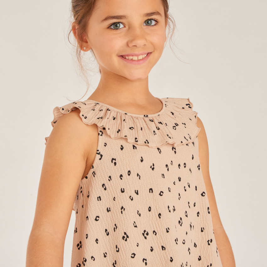 Robe en jersey fochette imprimé léopard pour fille 
