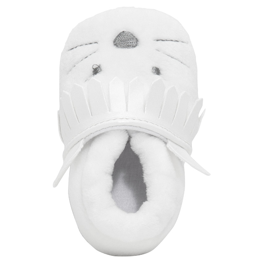 Babies en sherpa avec empiècement à franges et détails brodés 