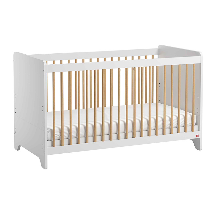 Lit Leaf 70 x 140 cm - Blanc / Bois 