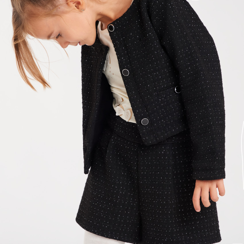 Veste tailleur scintillante en maille fantaisie fille 