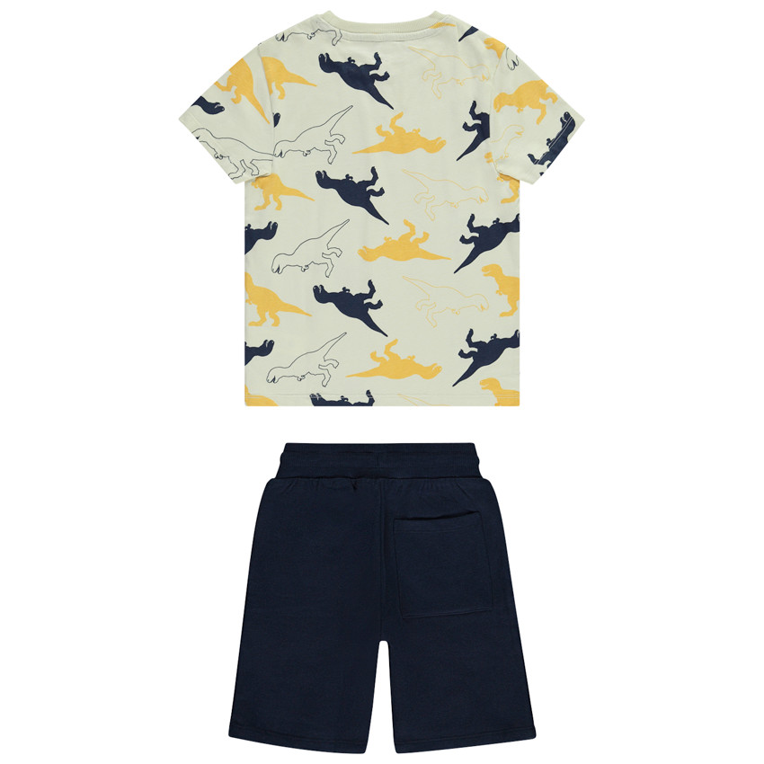 Ensemble t-shirt manches courtes imprimé dinosaure + short pour garçon 