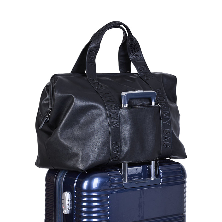 Sac à langer en simili cuir signature Mommy Bag noir 