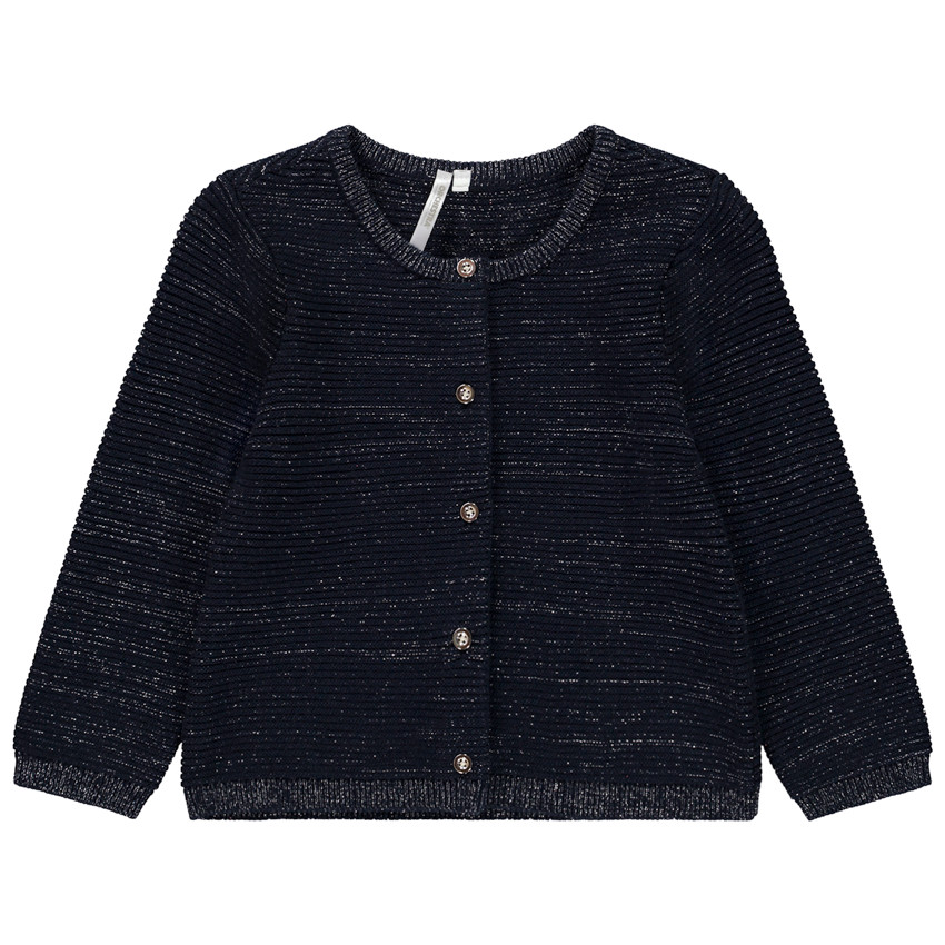 Gilet en tricot fantaisie scintillant pour bébé fille 