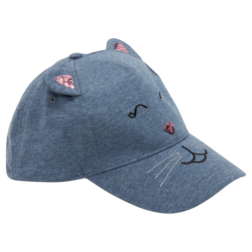 Casquette en molleton avec oreilles cousues et sequins 