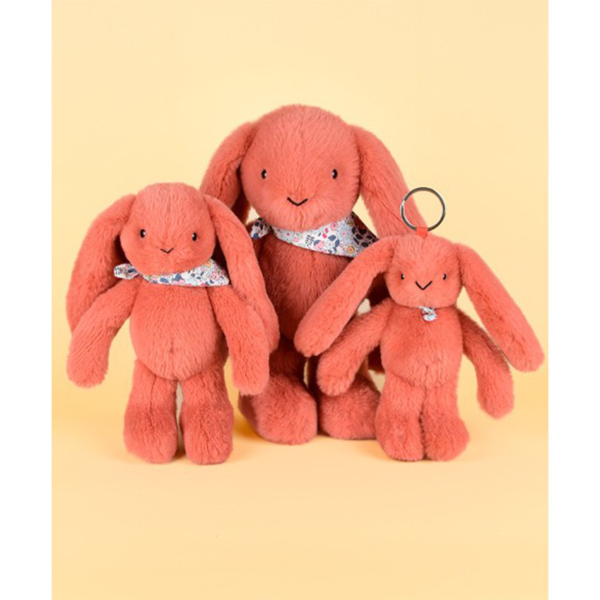 Peluche Lapin Fleurette 35cm Terracotta 