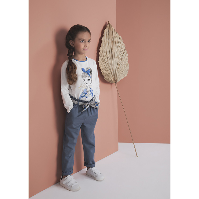 T-shirt manches longues à personnage printé et bandeau en relief 