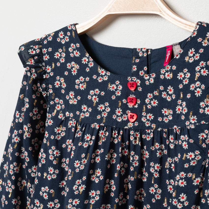 Robe à manches longues imprimée floral all-over 