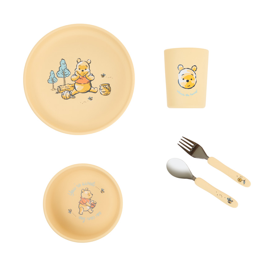 Set repas en silicone Winnie L'ourson Disney - 5 pièces