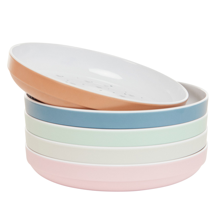 Assiette en mélamine imprimé cœurs bleu 