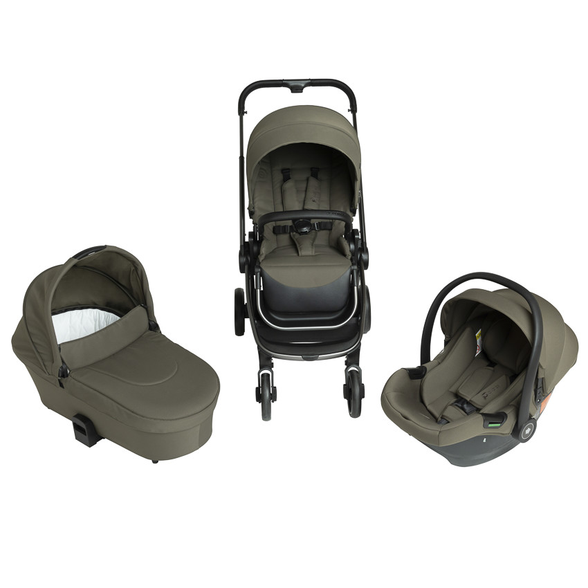 Poussette trio Alba avec nacelle vert olive 