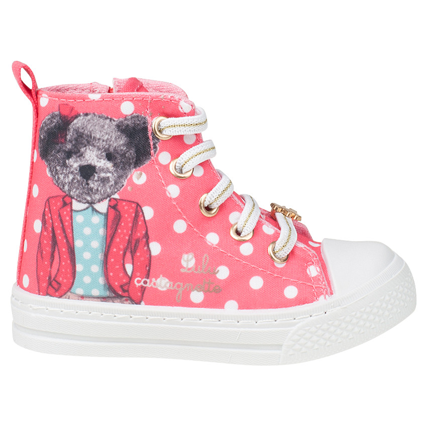 Baskets montantes à pois avec print ours - Lulu Castagnette 