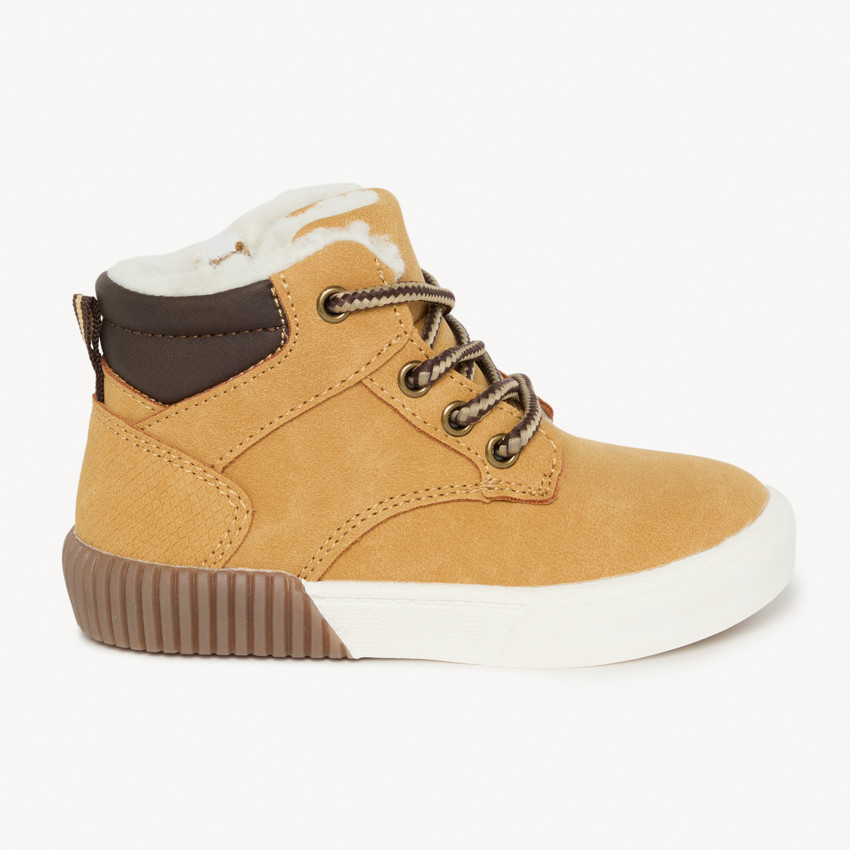 Bottillon camel avec lacets et zip pour bébé garçon 
