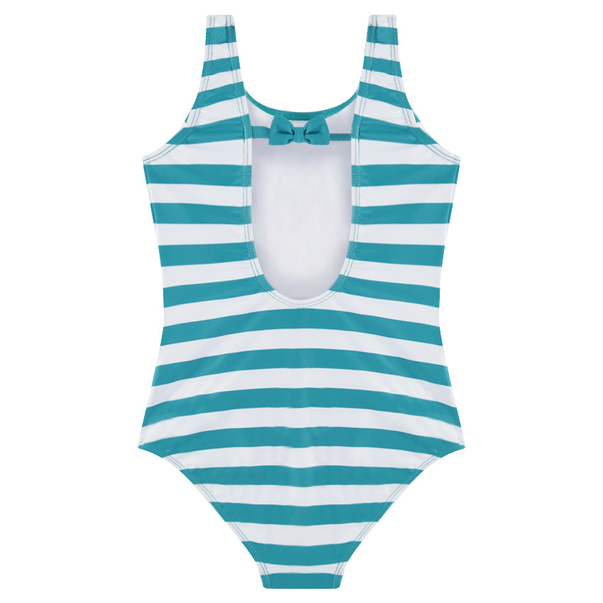 Maillot de bain 1 pièce rayé print fleurs 