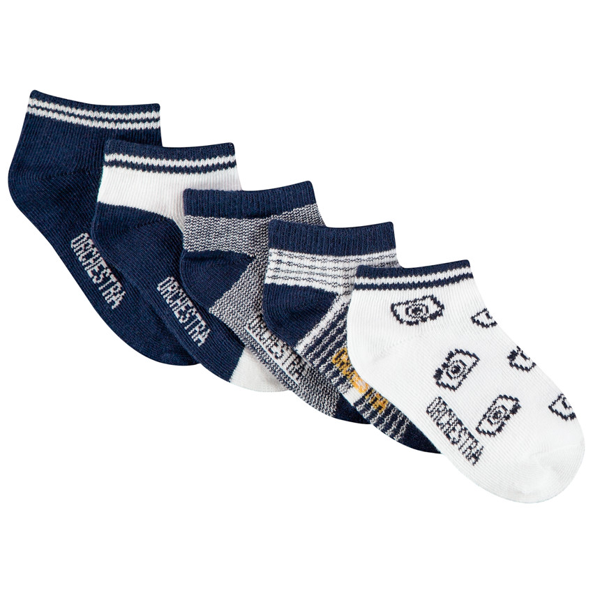 Lot de 5 paires de chaussettes courtes pour bébé garçon 