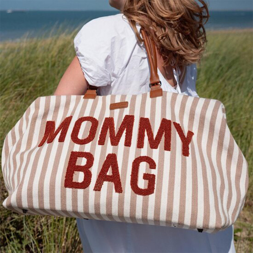 Sac à langer Mommy Bag Rayures Nude Terracotta 