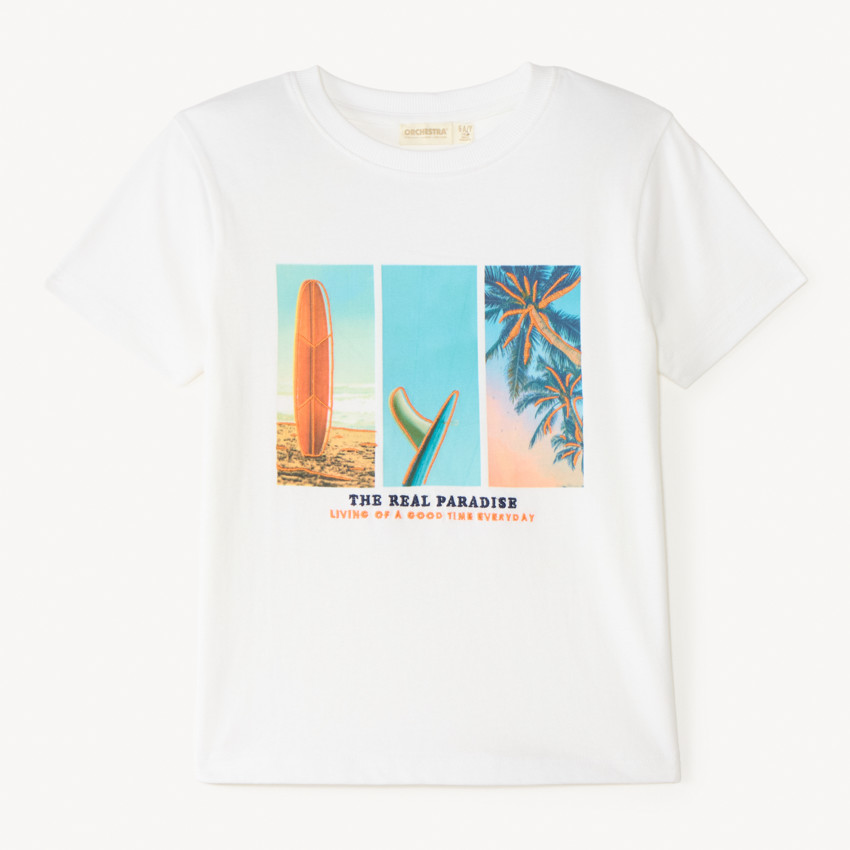 T-shirt manches courtes photoprint plage pour garçon