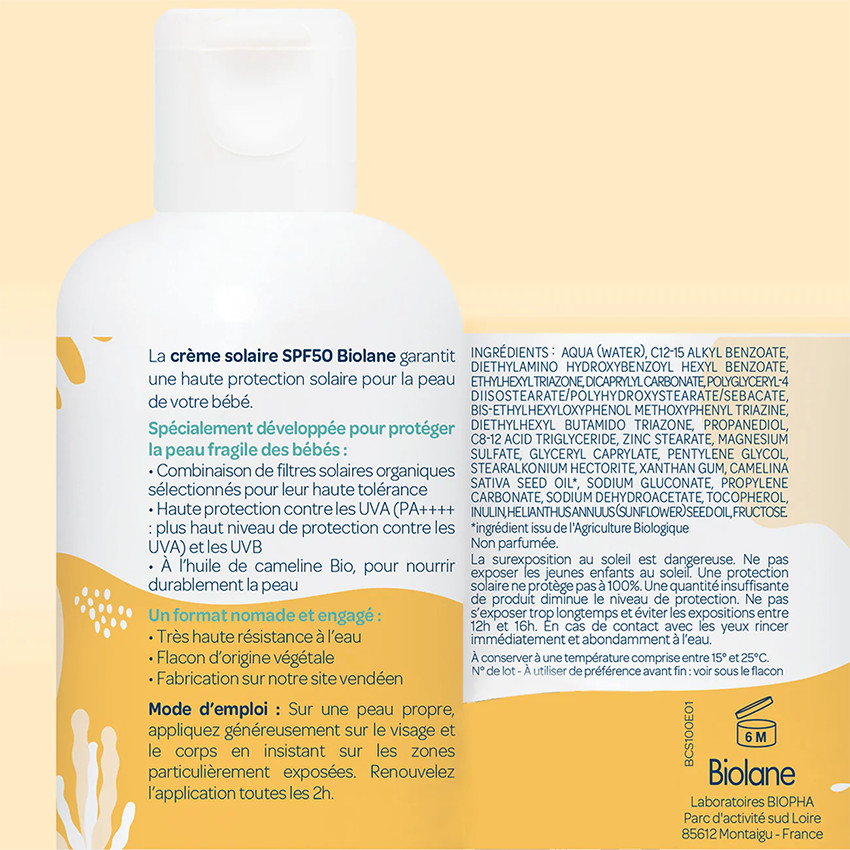 Crème solaire SPF 50 waterproof 100 ml 