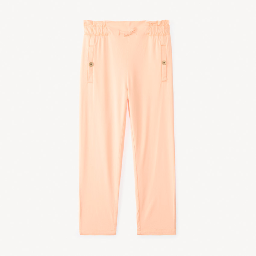 Pantalon droit en toile uni pour fille