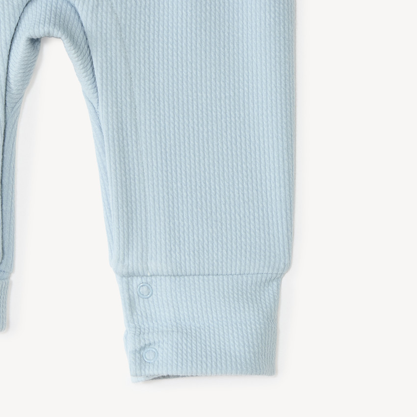 Combinaison longue bébé garçon en maille côtelée broderie robot 