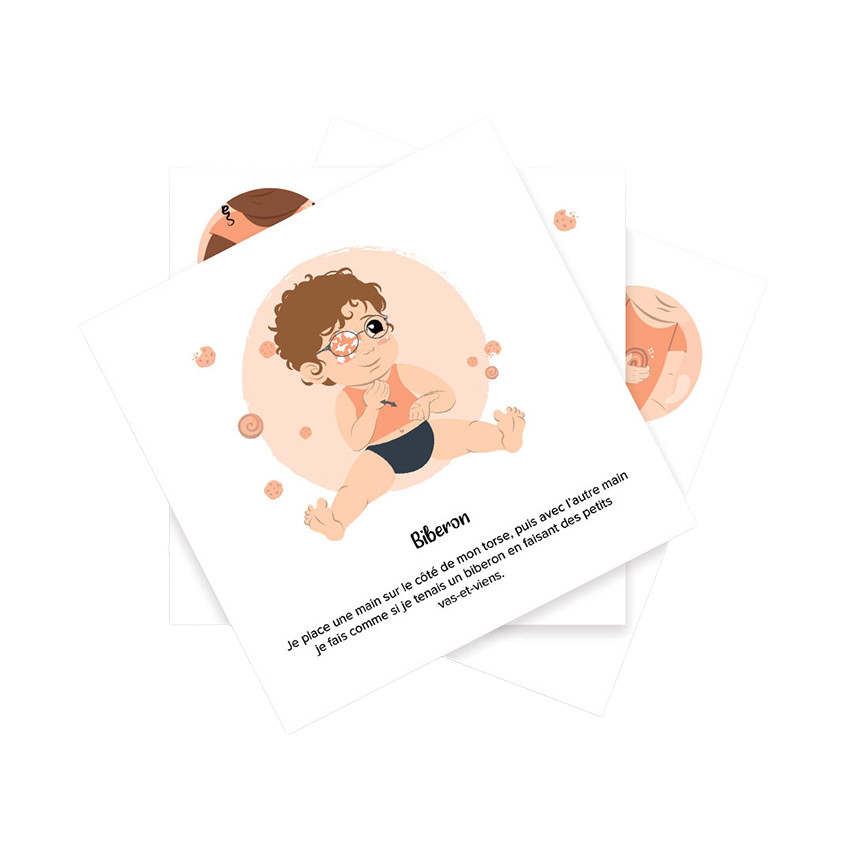 7 cartes Bébé signe "Mes repas" 