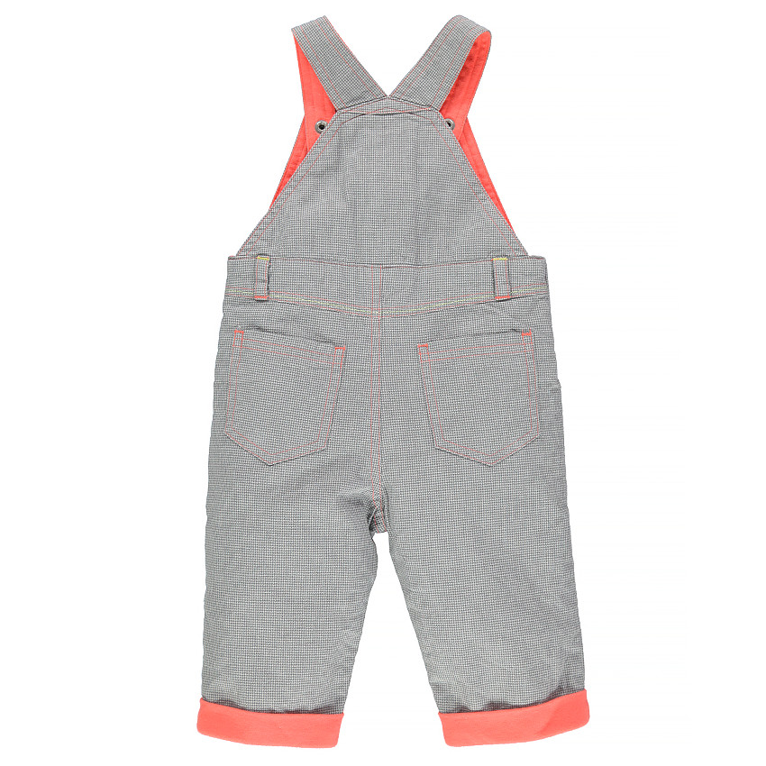 Salopette motif pied de poule avec poches  