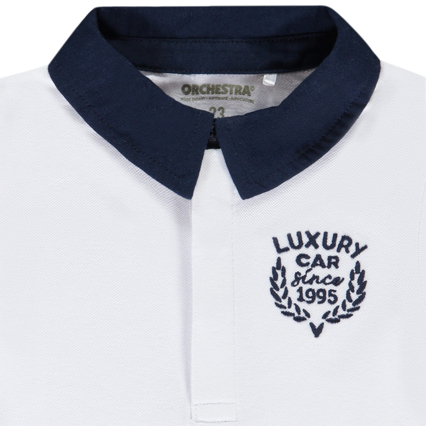 Polo manches longues à blason brodé pour bébé garçon 