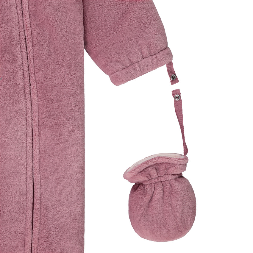Combi-pilote sherpa à capuche et moufles amovibles pour bébé fille  