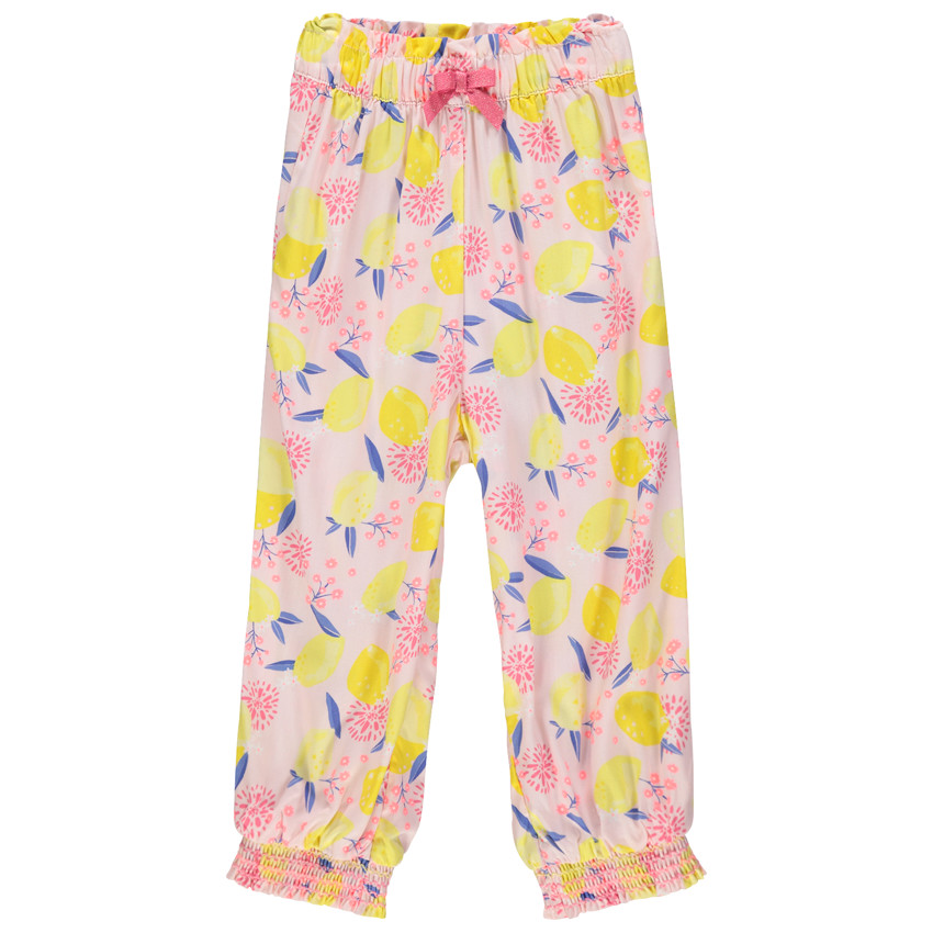 Pantalon fluide à citrons imprimés pour bébé fille