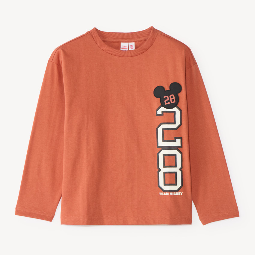 T-shirt garçon manches longues patch Mickey Disney