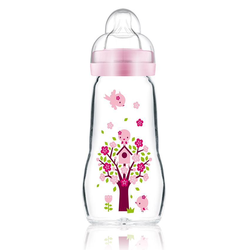 Biberon verre 260ml - Rose 