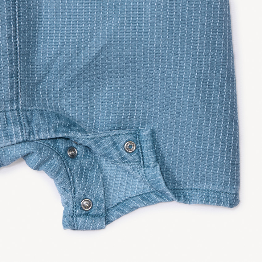 Ensemble chemise manches courtes et salopette motif soleil pour bébé garçon 