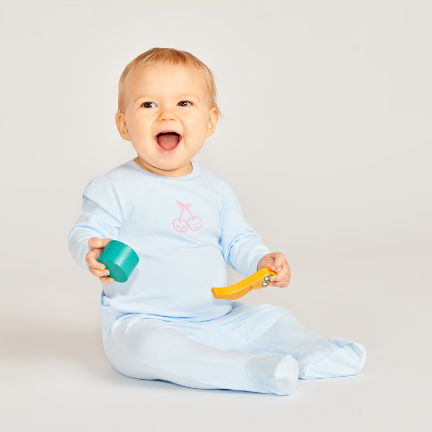 Dors-bien en jersey avec broderie pour bébé fille 