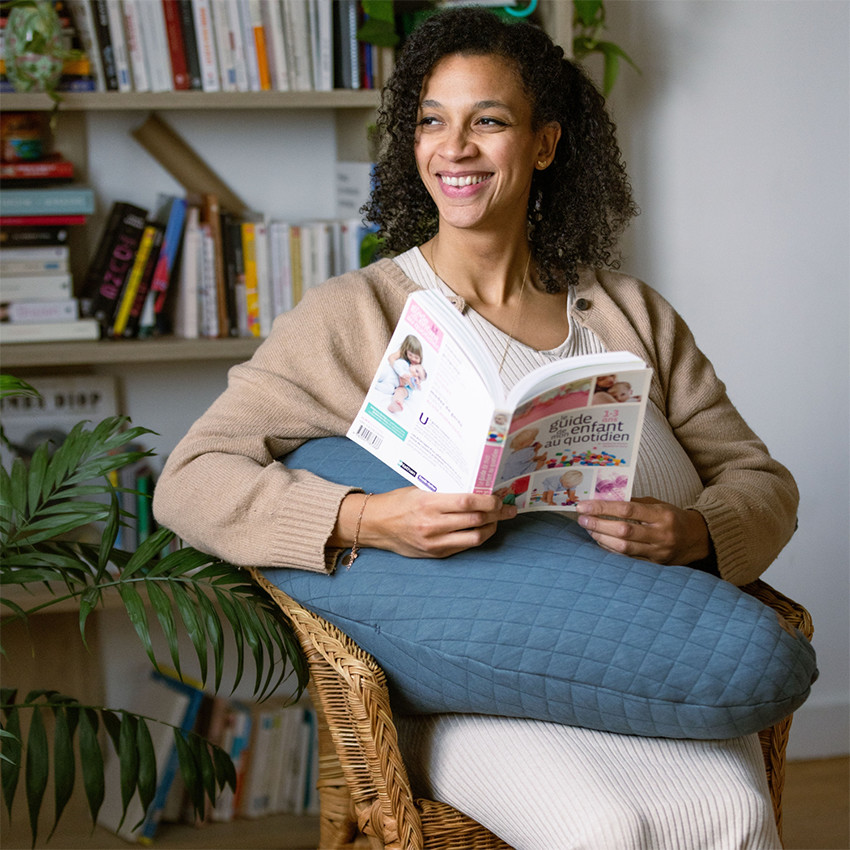 Coussin d'allaitement Big Flopsy avec housse matelassée gris mineral 