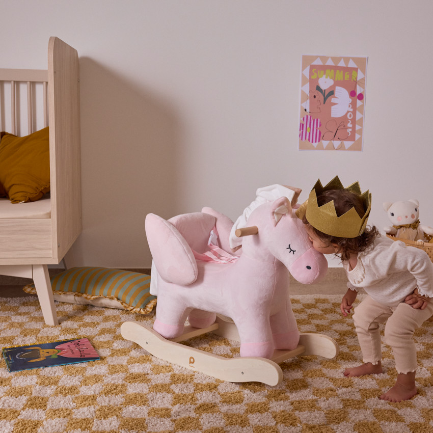 Licorne à bascule rose clair 