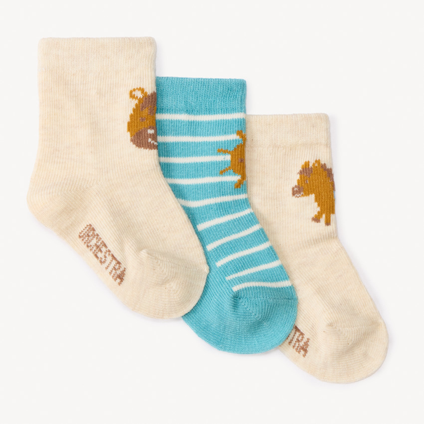 Lot de 3 paires de chaussettes fantaisie pour bébé garçon 