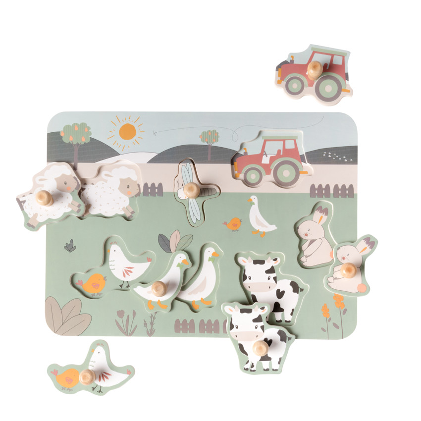 Puzzle en bois 7 pièces La Vie à la Ferme 