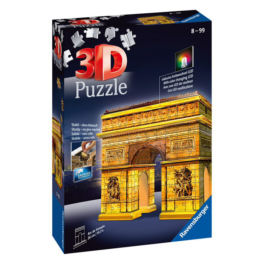 Puzzle 3D Building Arc de Triompe Night Edition Main Puzzle 3D Building Arc de Triompe Night Edition