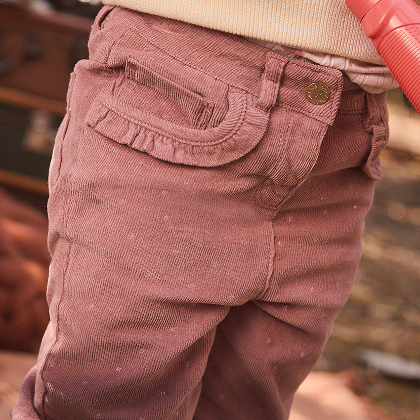 Pantalon slim en velours milleraies imprimé étoiles pour bébé fille 